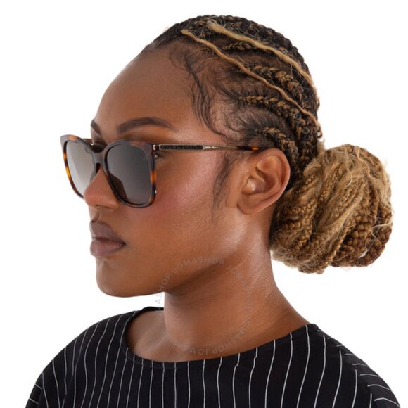 Jimmy Choo NEREA/G/S 005L HA Sunglasses Havana/Gold Square Frame, Brown Lenses